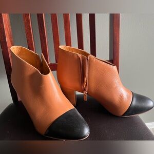 Loeffler Randall Tan and Black Ankle Booties